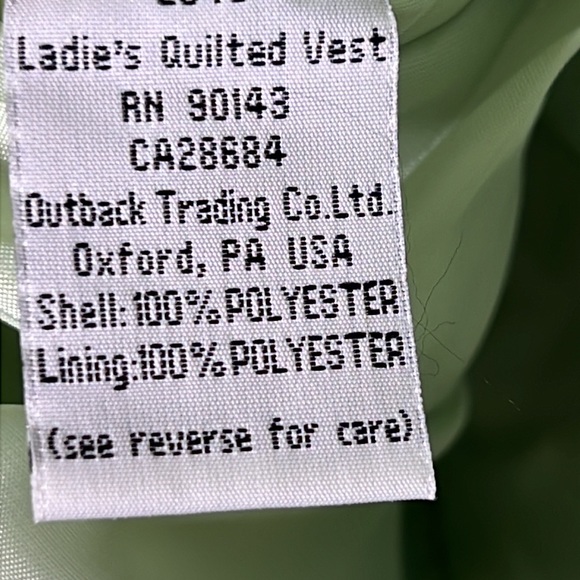 Outback trading Co. green vest size small - Picture 11 of 11